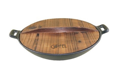 GIPFEL Keptuvė wok su mediniu dangčiu GF-2205